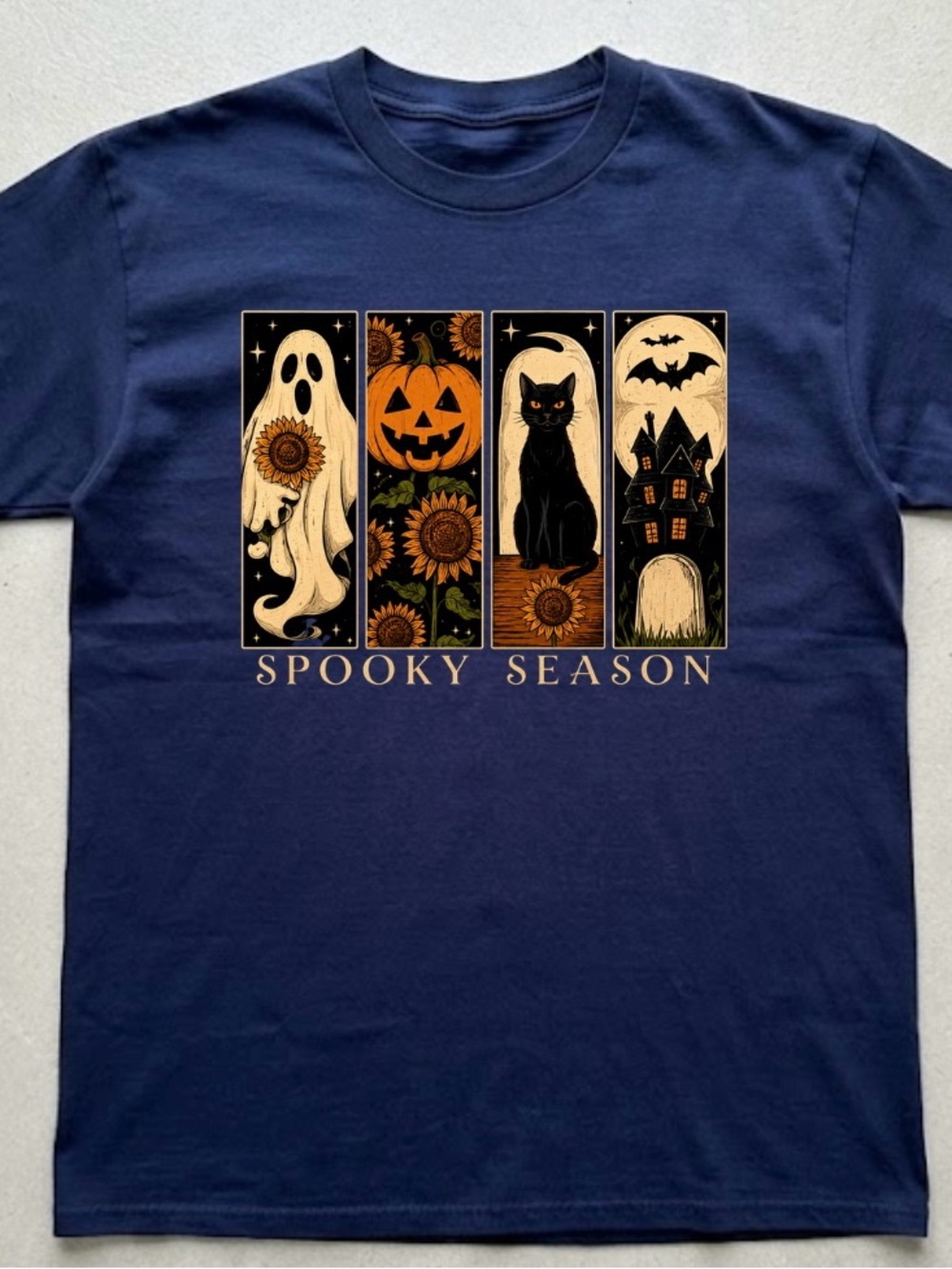 Spooky Season Navy Halloween T-Shirt
